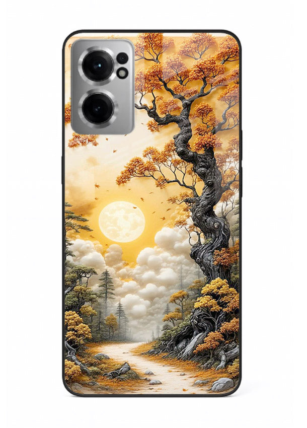 Autumn Sun Forest glowing autumn forest artwork OnePlus Nord CE2 5G glass back cover