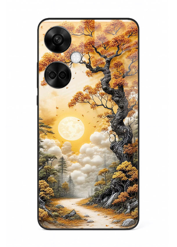 Autumn Sun Forest glowing autumn forest artwork OnePlus Nord CE3 glass back cover