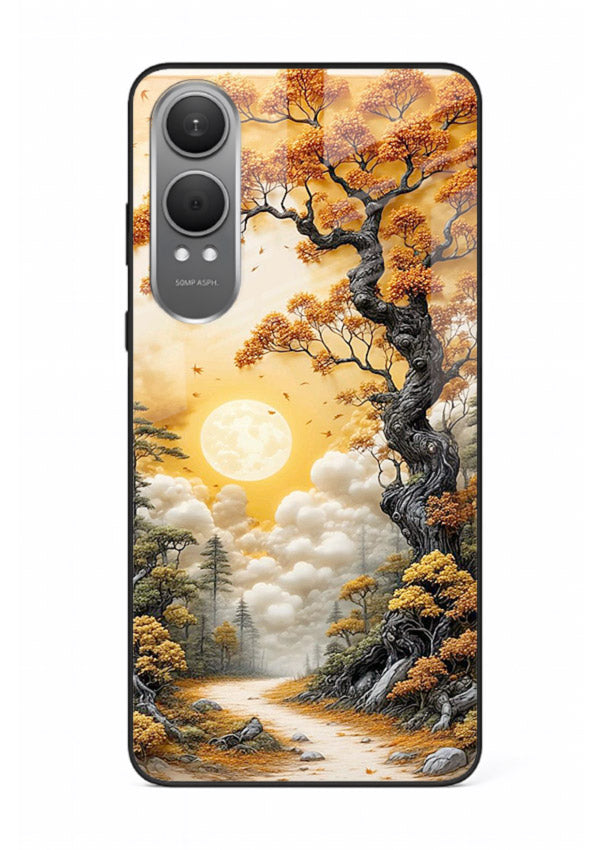 Autumn Sun Forest glowing autumn forest artwork OnePlus Nord CE4 Lite glass back cover