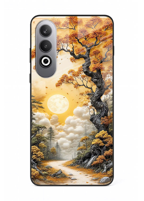 Autumn Sun Forest glowing autumn forest artwork OnePlus Nord CE4 glass back cover