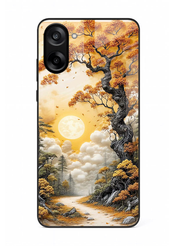 Autumn Sun Forest glowing autumn forest artwork OnePlus Nord CE5 glass back cover
