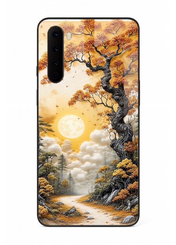 Autumn Sun Forest glowing autumn forest artwork OnePlus Nord glass back cover