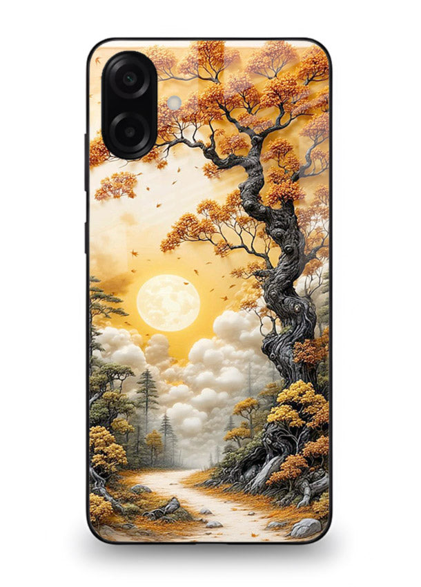 Autumn Sun Forest glowing autumn forest artwork Samsung A06 5G glass back cover