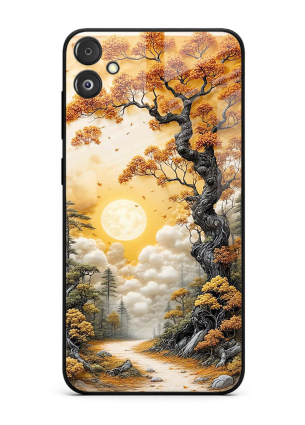 Autumn Sun Forest glowing autumn forest artwork Samsung F05 5G glass back cover