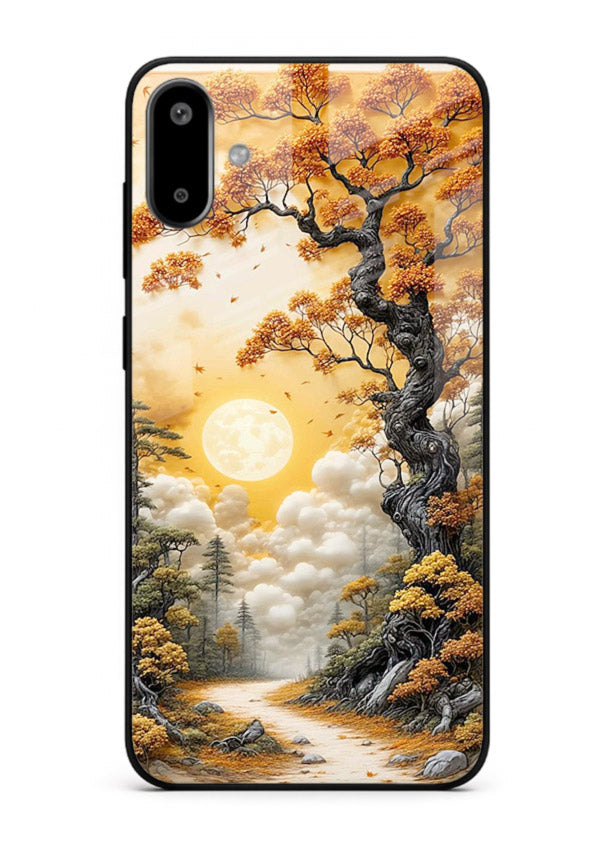 Autumn Sun Forest glowing autumn forest artwork Samsung F06 5G glass back cover