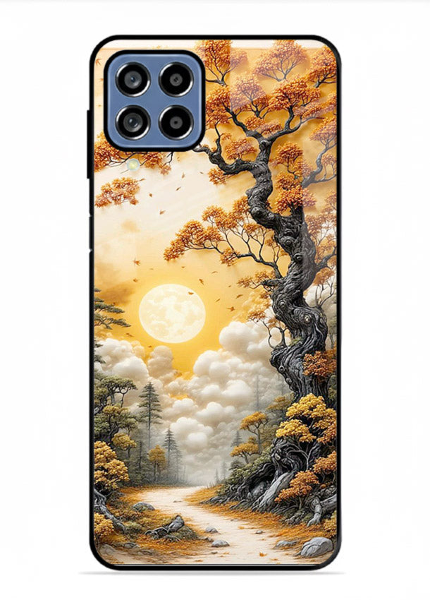 Autumn Sun Forest glowing autumn forest artwork Samsung A22 4G glass back cover