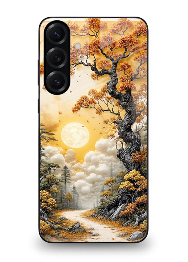 Autumn Sun Forest glowing autumn forest artwork Samsung A56 5G glass back cover
