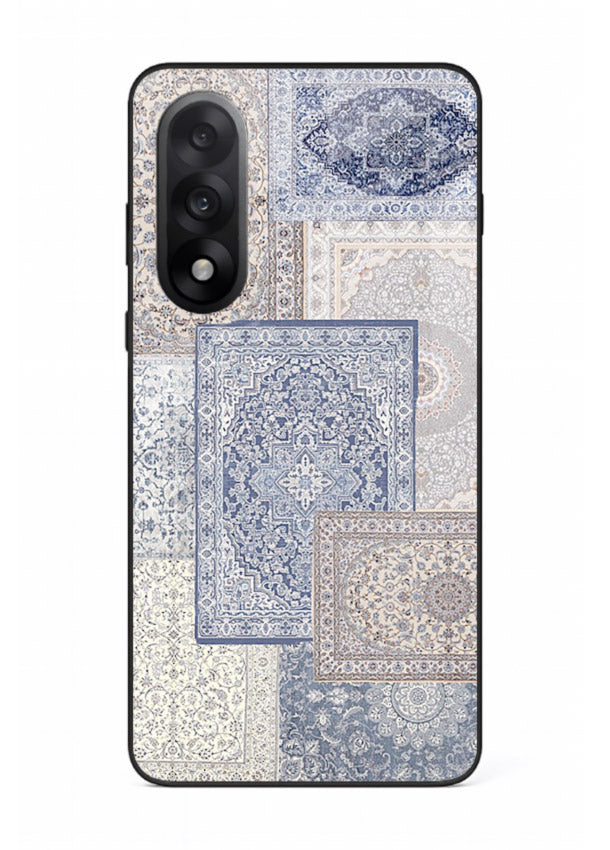 Light blue mosaic artwork printed on glossy tempered glass OnePlus Nord 5 back cover