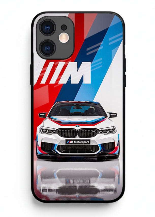 BMW M tricolor stripe design with clean performance styling for iPhone 12 Mini