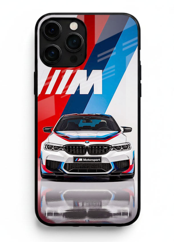 BMW M tricolor stripe design with clean performance styling for iPhone 16 Pro Max