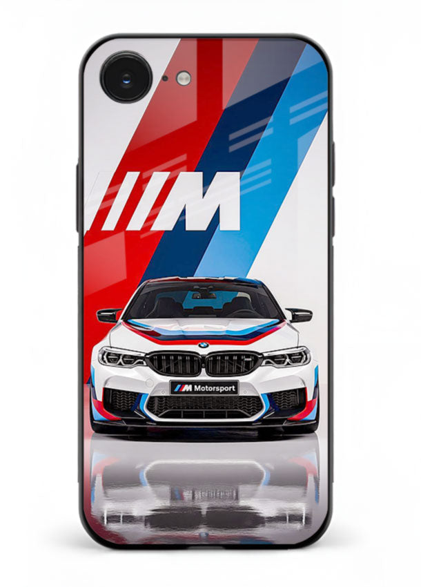 BMW M tricolor stripe design with clean performance styling for iPhone 16E