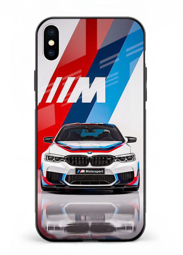BMW M tricolor stripe design with clean performance styling for iPhone XS Max