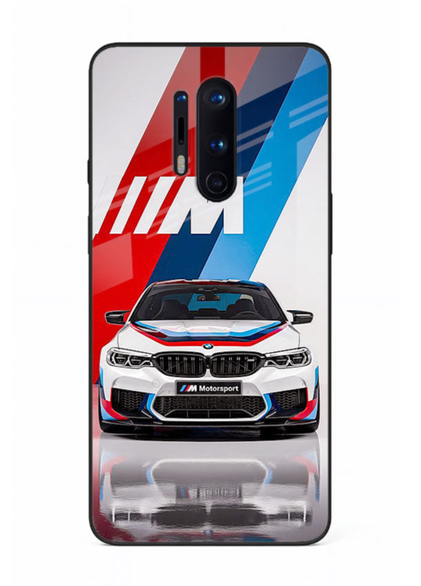 BMW M tricolor stripe design with clean performance styling for OnePlus 8 Pro