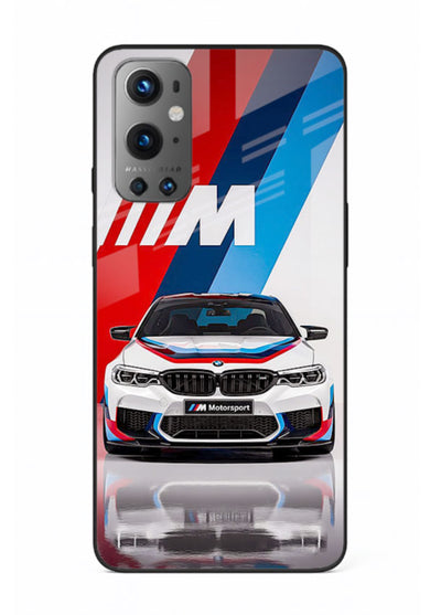 BMW M tricolor stripe design with clean performance styling for OnePlus 9