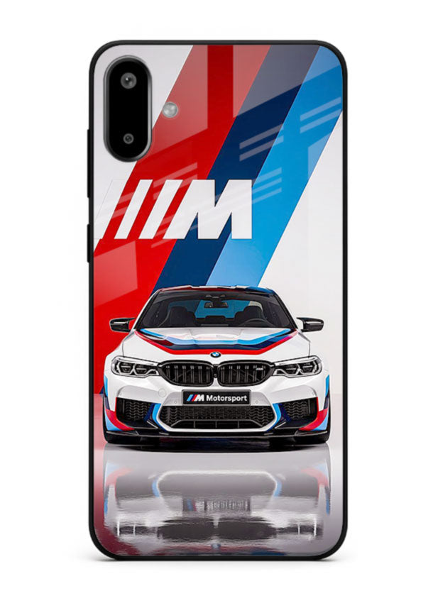 BMW M tricolor stripe design with clean performance styling for Samsung F06 5G