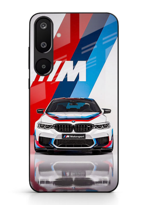 BMW M tricolor stripe design with clean performance styling for Samsung M16 5G