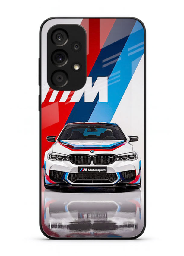BMW M tricolor stripe design with clean performance styling for Samsung M32 5G
