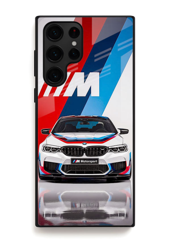 BMW M tricolor stripe design with clean performance styling for Samsung S25 Ultra