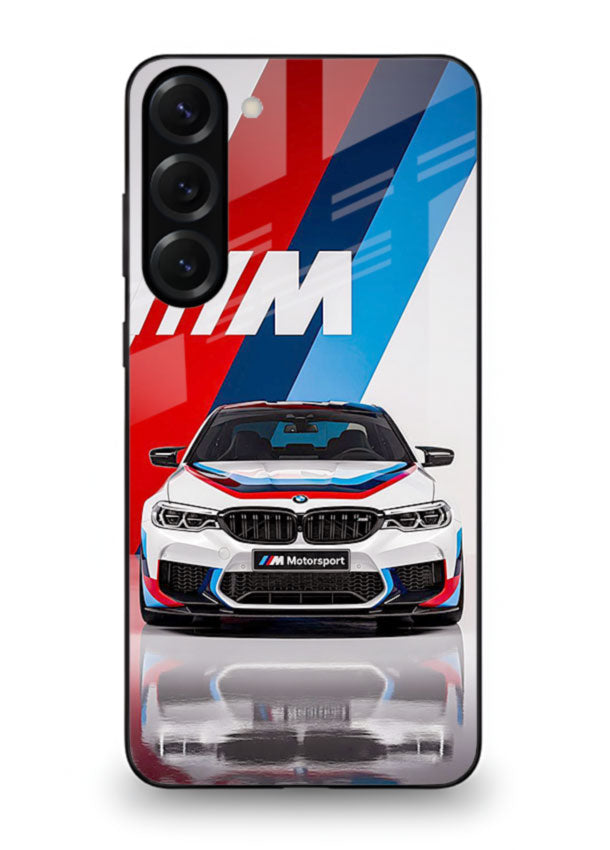 BMW M tricolor stripe design with clean performance styling for Samsung S23