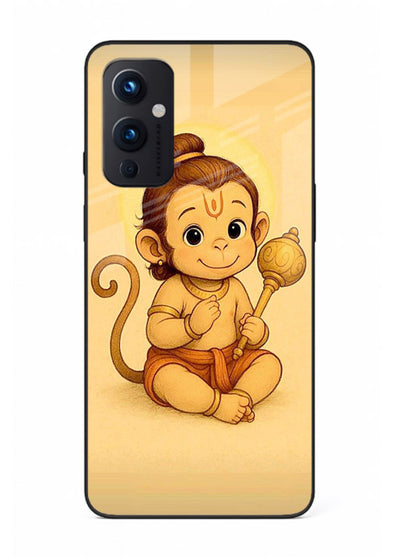 Baby Hanuman cute devotional art OnePlus 9 Pro glass back cover for bhakts