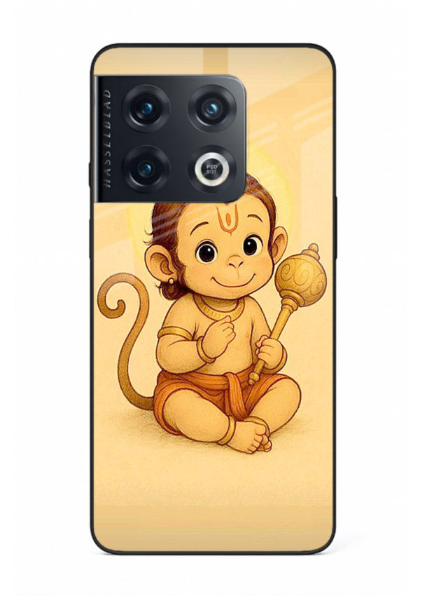 Baby Hanuman cute devotional art OnePlus 10 Pro glass back cover for bhakts