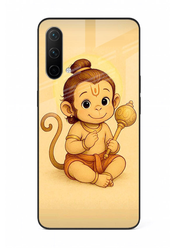 Baby Hanuman cute devotional art OnePlus Nord CE 5G glass back cover for bhakts