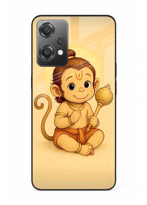 Baby Hanuman cute devotional art OnePlus Nord CE2 Lite 5G glass back cover for bhakts