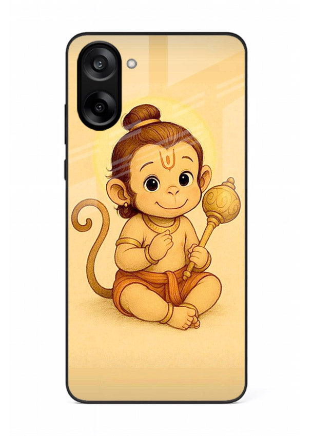 Baby Hanuman cute devotional art OnePlus Nord CE5 glass back cover for bhakts