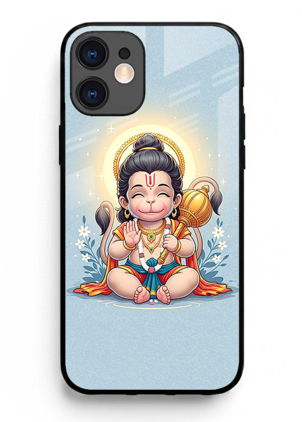 Baby Hanuman graceful artwork design for iphone 12 mini glass back cover