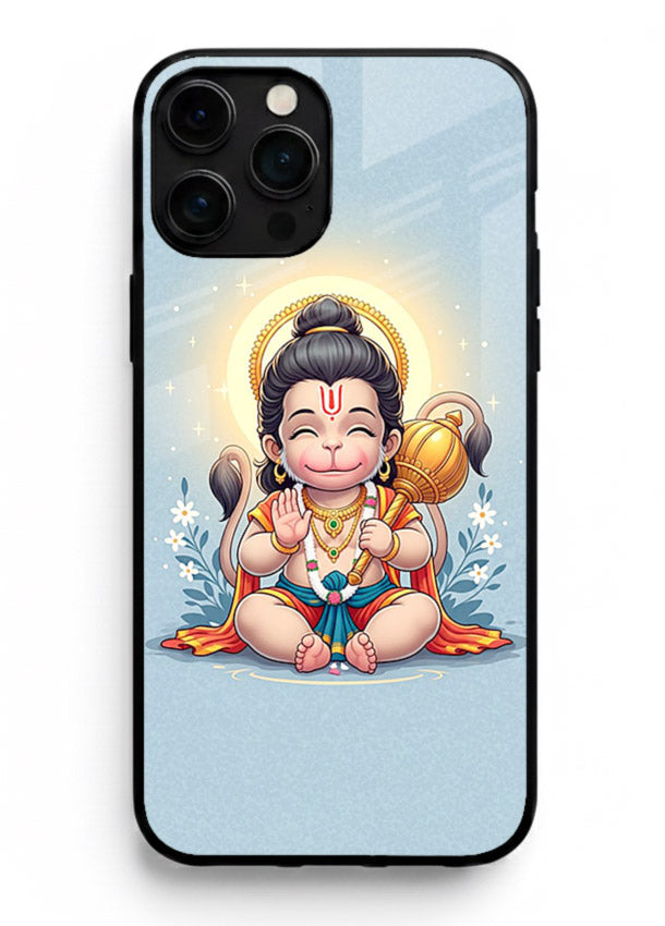 Baby Hanuman graceful artwork design for iphone 16 pro max glass back cover