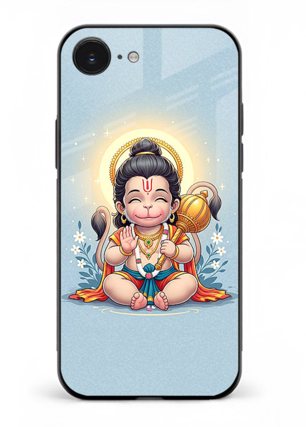 Baby Hanuman graceful artwork design for iphone 16e glass back cover