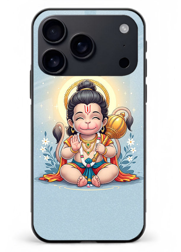 Baby Hanuman graceful artwork design for iphone 18 pro max glass back cover
