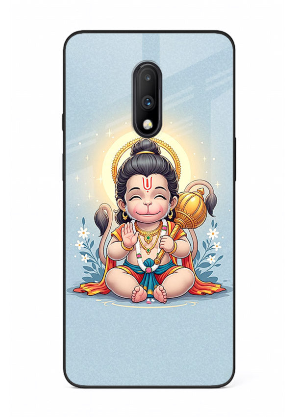 Baby Hanuman graceful artwork design for OnePlus 7 glass back cover