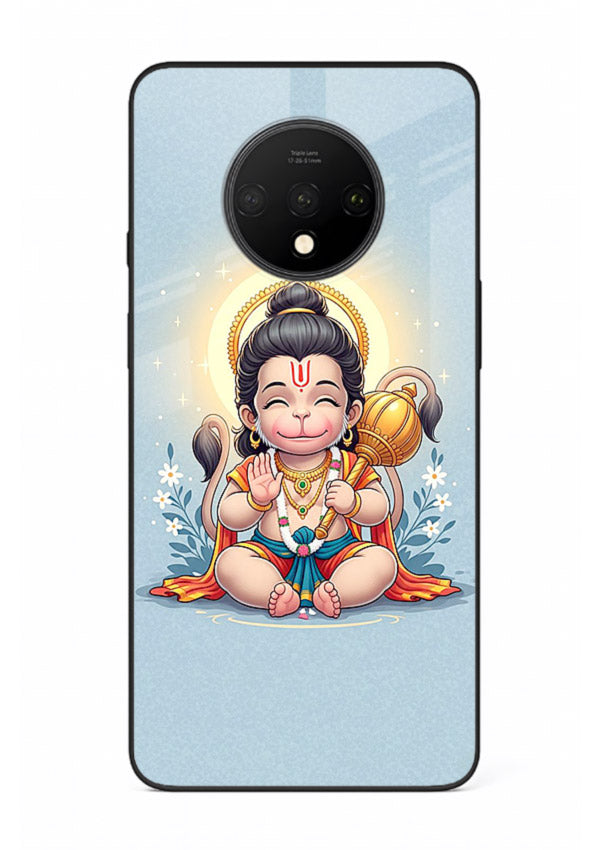Baby Hanuman graceful artwork design for OnePlus 7T glass back cover