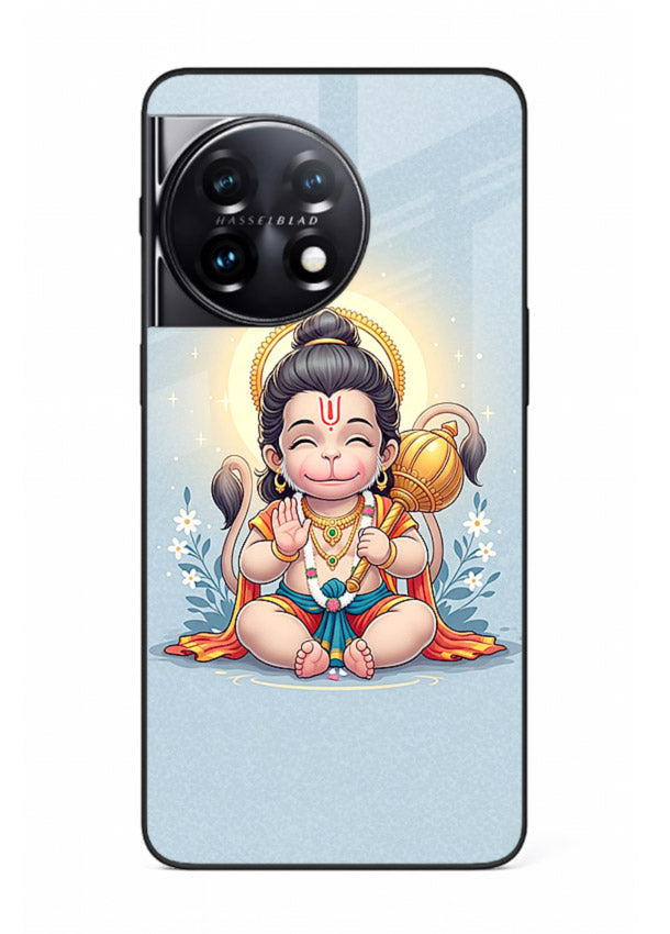 Baby Hanuman graceful artwork design for OnePlus 11R glass back cover