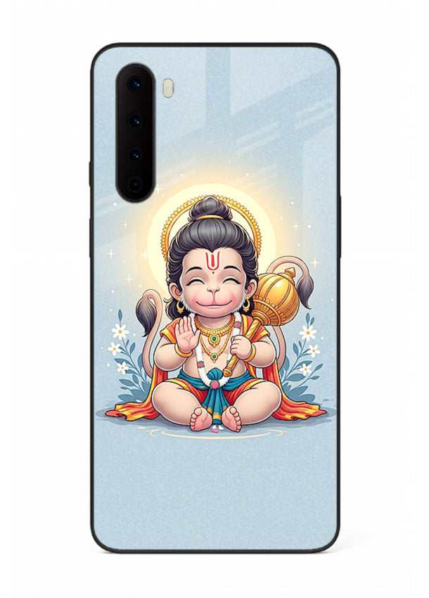 Baby Hanuman graceful artwork design for OnePlus Nord glass back cover