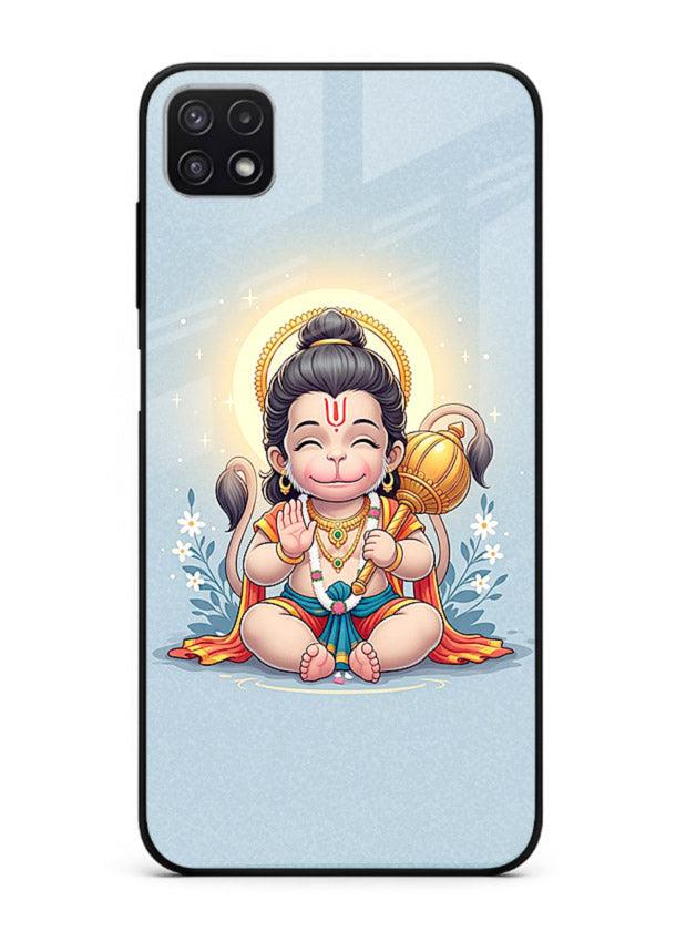 Baby Hanuman graceful artwork design for Samsung A22 5G glass back cover