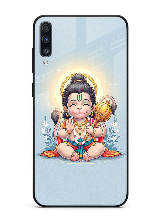 Baby Hanuman graceful artwork design for Samsung A50 glass back cover