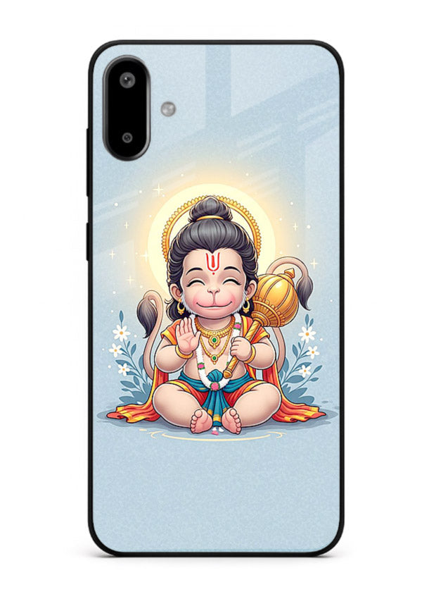 Baby Hanuman graceful artwork design for Samsung F06 5G glass back cover
