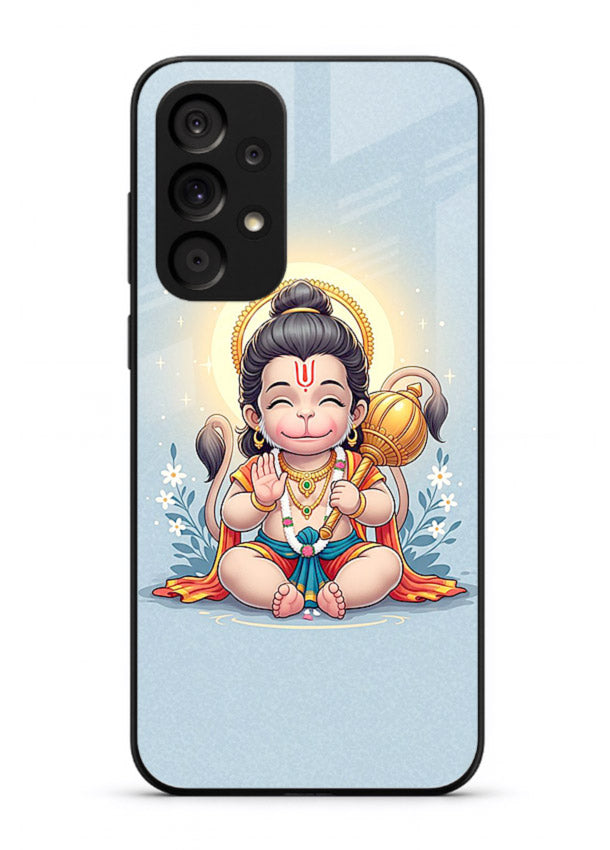 Baby Hanuman graceful artwork design for Samsung A73 5G glass back cover