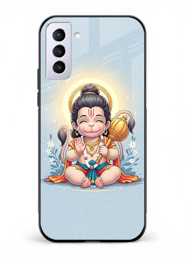 Baby Hanuman graceful artwork design for Samsung S21 Plus glass back cover