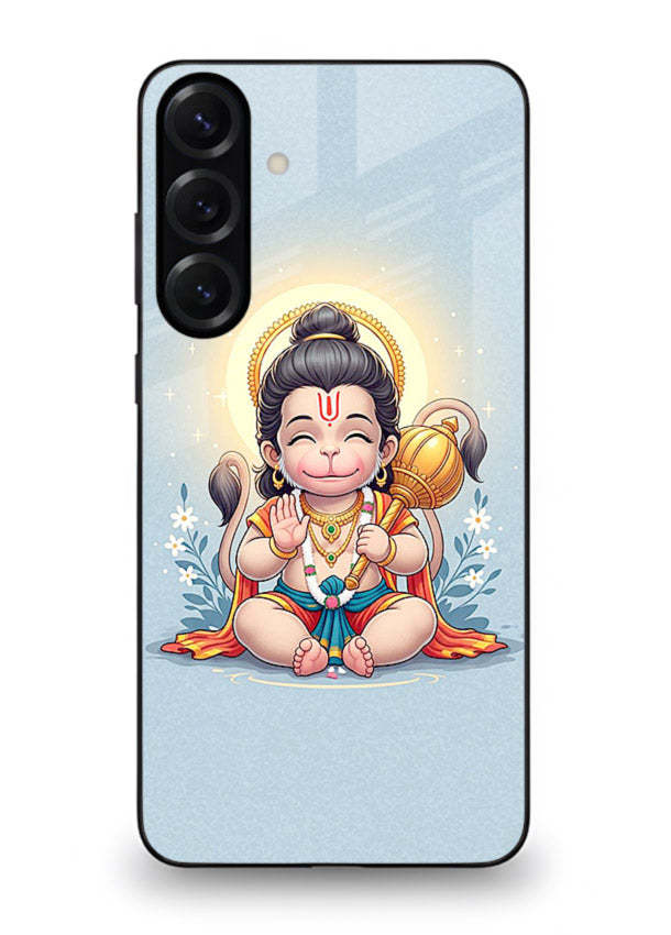Baby Hanuman graceful artwork design for Samsung A55 5G glass back cover