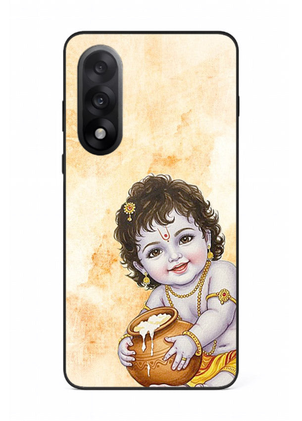 Makhan chor Baby Krishna pot art OnePlus Nord 5 glass back religious cover