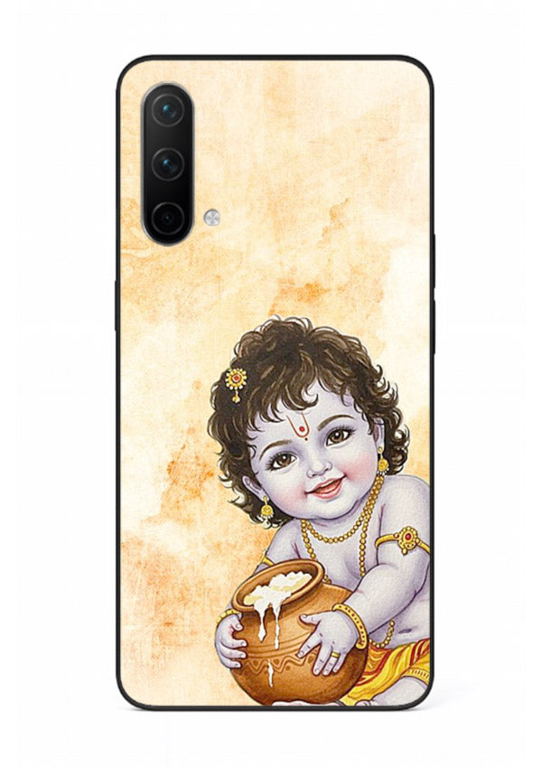 Makhan chor Baby Krishna pot art OnePlus Nord CE 5G glass back religious cover