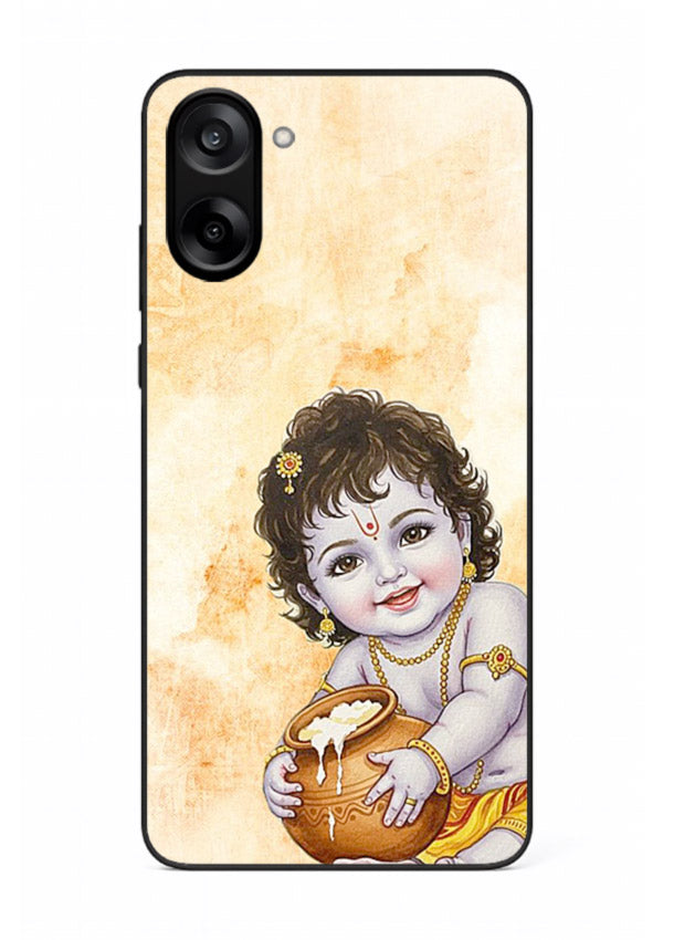 Makhan chor Baby Krishna pot art OnePlus Nord CE5 glass back religious cover