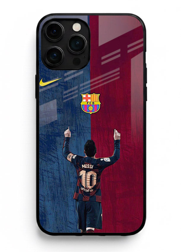 Number ten football artwork on tempered glass iPhone 12 Pro Max back cover