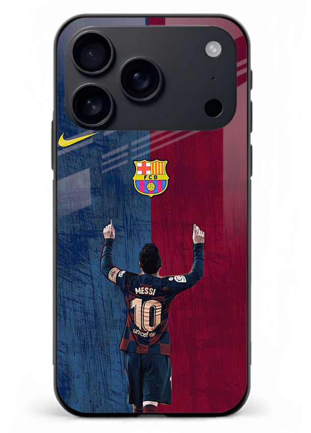 Number ten football artwork on tempered glass iPhone 18 Pro Max back cover