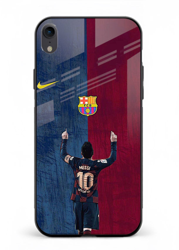 Number ten football artwork on tempered glass iPhone XR back cover