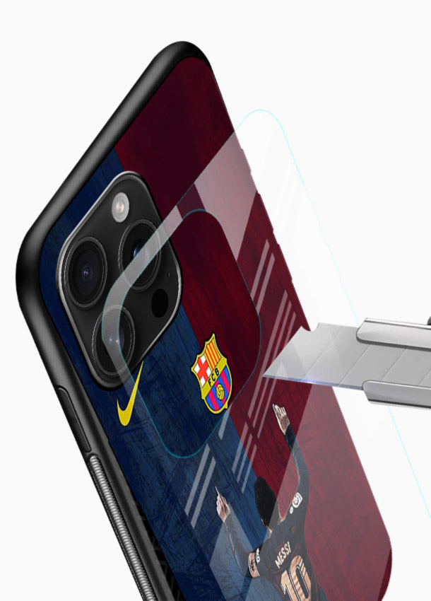 Number ten football artwork on tempered glass mobile back cover - 4