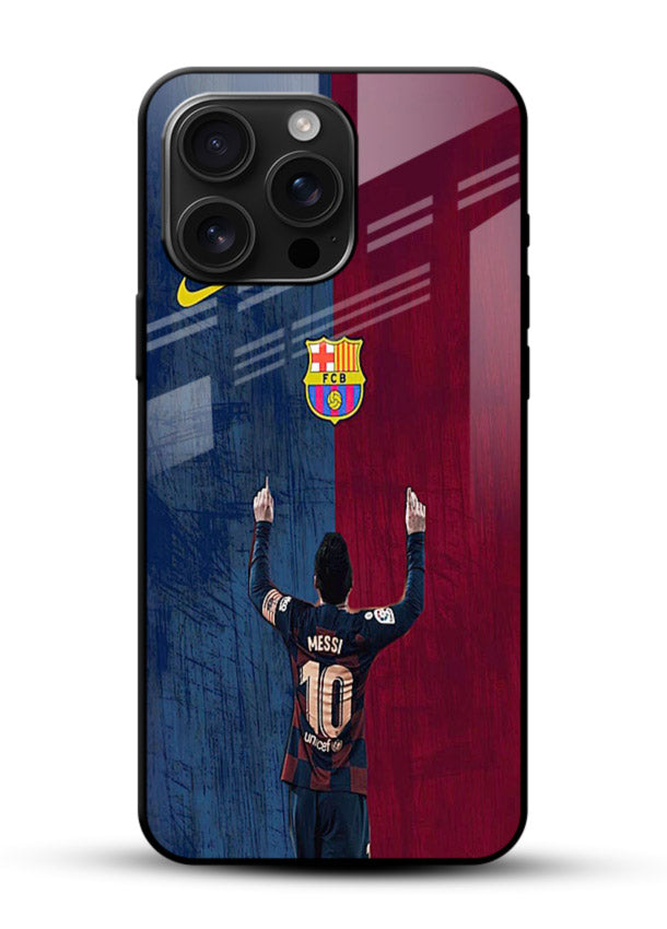Number ten football artwork on tempered glass mobile back cover - 1